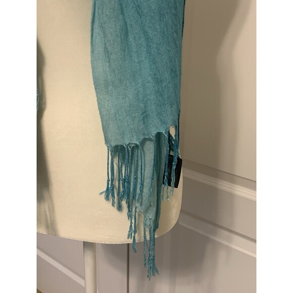 Bloomingdales Exclusive Womens Scarf Wrap Turquoise Ombre Lightweight Viscose - Picture 2 of 10